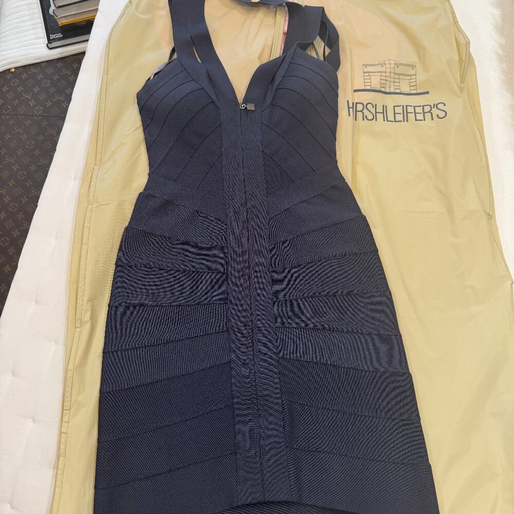 Hervé Léger Dark Knight Mini Bandage Dress. Small